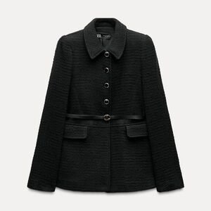 Zara Black Textured Blazer